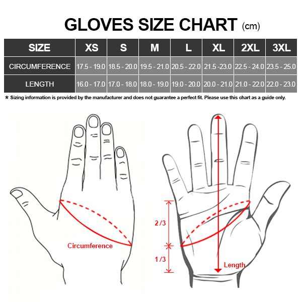 Komine Gloves Size Chart Photo by motoworldph Photobucket